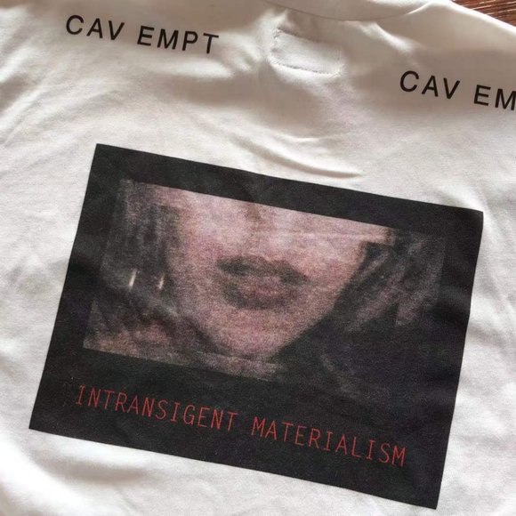 Cavermpt White Long-Sleeved Turtleneck Bottoming Shirt with Face Print - Picture 4 of 15